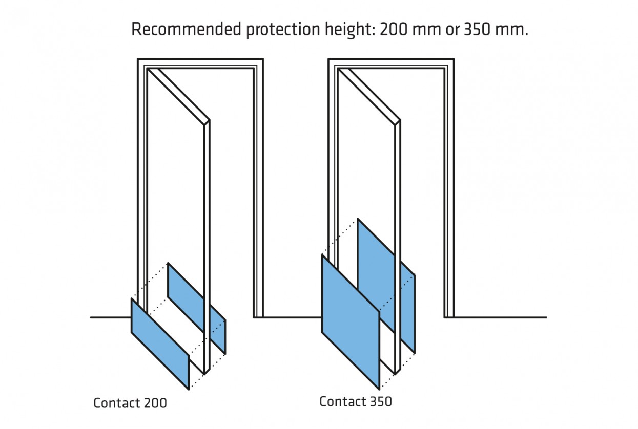 foot height door protection installation 2